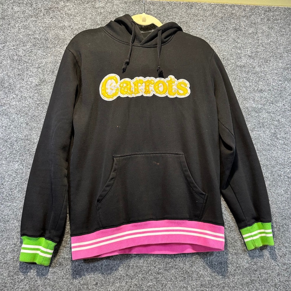 Carrots by Anwar Carrots Hoodie Mens Medium Black Streetwear Colorblock Chenille